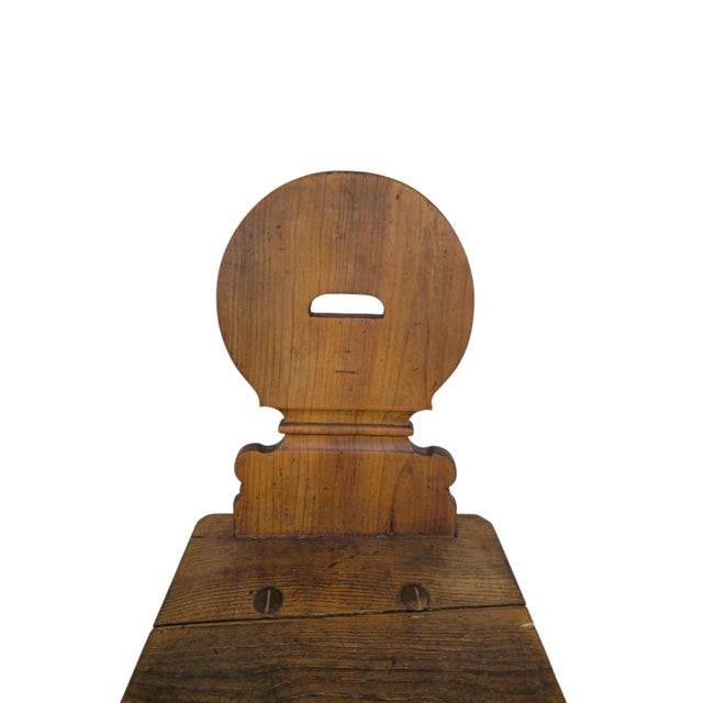 Swiss Cherrywood Brettstuhl Board Chair with Round Back, 1800 For Sale - Image 4 of 6