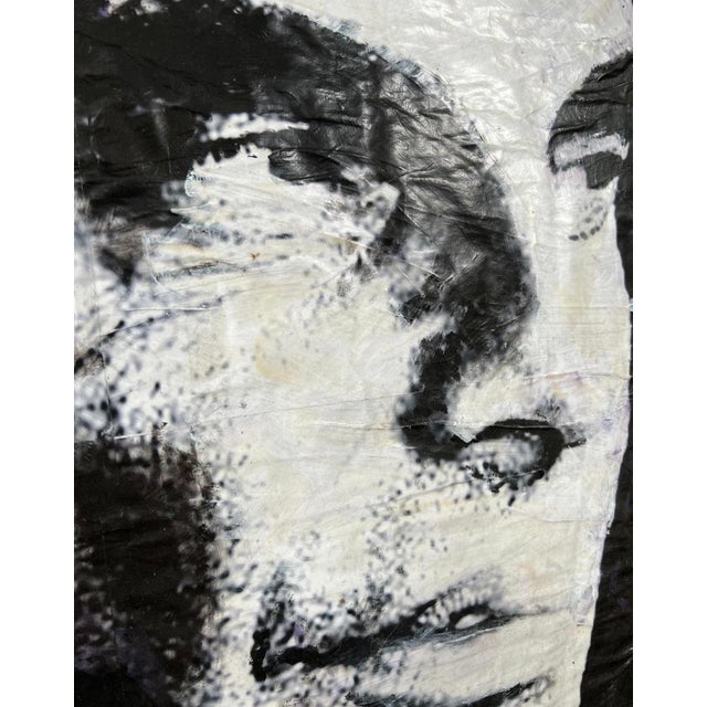 Textile Christian Audigier Mixed Media Portrait on Canvas by Samy Abou, 2010 For Sale - Image 7 of 11