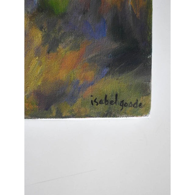 Late 20th century impressionist oil on canvas river landscape painting. Signed Isabel Goode lower right corner. Isabel...