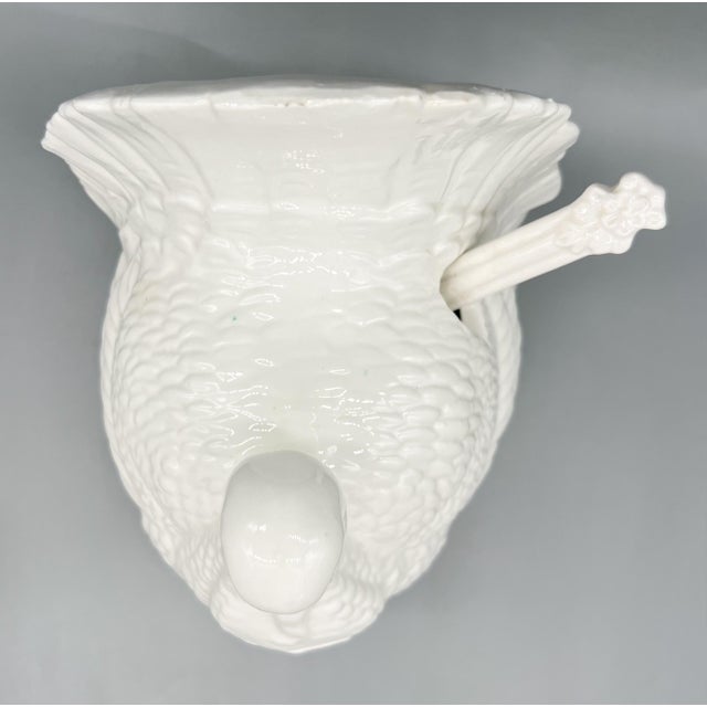 Late 20th Century Vintage Arnart Traditional Americana White Turkey Gravy Tureen With Ladle - Thanksgiving / Farmhouse For Sale - Image 5 of 14
