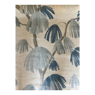 Schumacher X David Kaihoi Weeping Pine Fabric 3 Yards Linen For Sale