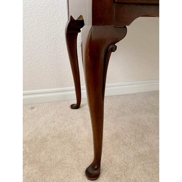 Brown Vintage Drexel Cherry Collection Vanity Dressing Table With Mirror Excellent Condition For Sale - Image 8 of 11