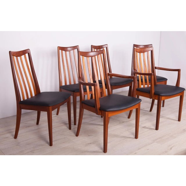 Mid-Century Modern Teak and Leather Dining Chairs by Leslie Dandy for G-Plan, 1960s, Set of 6 For Sale - Image 3 of 18
