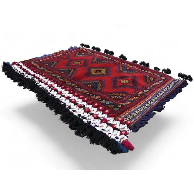 Vintage Afghan Nomad Rug Seat Cushion Cover, 1970s For Sale - Image 14 of 18
