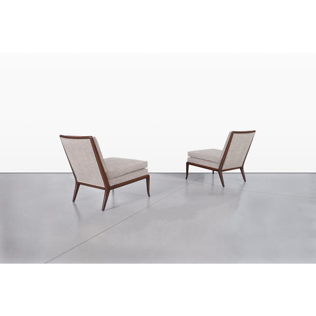 Vintage Walnut Slipper Lounge Chairs by t.h. Robsjohn-Gibbings for Widdicomb For Sale In Los Angeles - Image 6 of 14