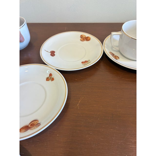 Mid 20th Century Seltmann Weiden Bavaria West Germany Fruit Tea Cups & Saucers - Set of 6 For Sale - Image 12 of 15