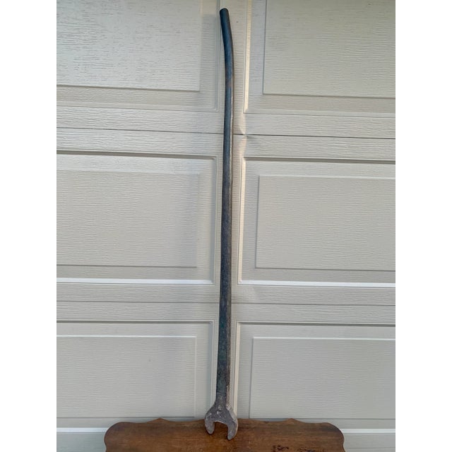 Brown Monumental Early 20th Century Hand-Forged Iron Railroad Wrench For Sale - Image 8 of 10