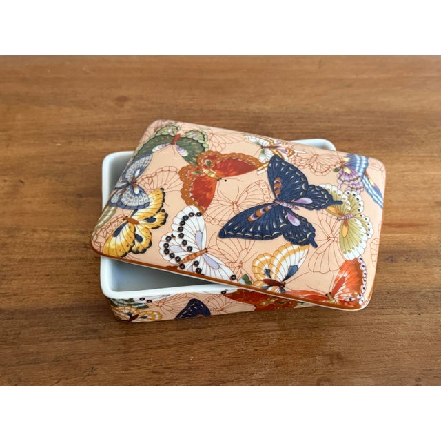 American Late 20th Century Neiman Marcus Butterfly Storage Box For Sale - Image 3 of 10
