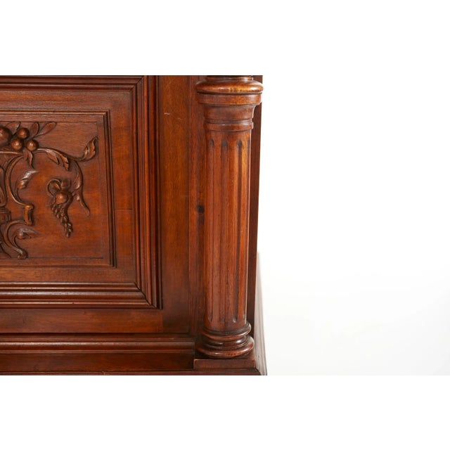 Copper 19th Century French Carved Oak Server Sideboard For Sale - Image 8 of 13