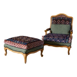 Example of Rustic European Chair and Ottoman Sets