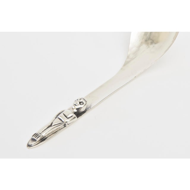 Metal Vintage Hand Wrought Sculptural Silver Plate Salad Servers Signed Acme Bates, Canada, 1980's For Sale - Image 7 of 10