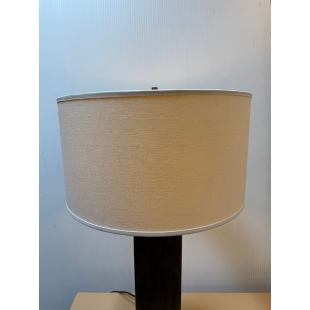 Restoration Hardware Bronze Column Table Lamps, Pair For Sale - Image 11 of 15