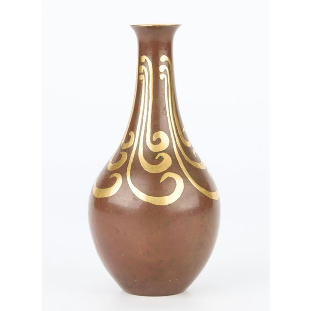 Metal 1920s Luc Lanel for Christofle Dinanderie Vase For Sale - Image 7 of 12