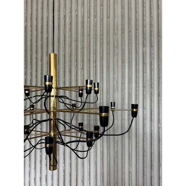1970s Brass Chandelier by Gino Sarfatti for Flos, 1970s For Sale - Image 5 of 7