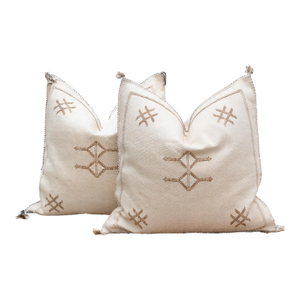 Pair of Large Oasis Medina Silk Rug Pillows