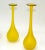 Pair of Mid-Century Modern satin glass bud vase in translucent yellow with a blue opening. Nesting Set, the smaller one is...