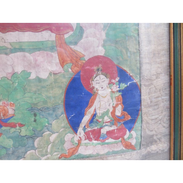 Chinese Antique Tibetan Tanka White Tara 18th For Sale - Image 3 of 14