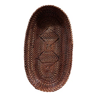 1980s Vintage Tightly-Woven Rigid Basket Diamond Pattern Bread Proofing For Sale