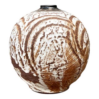 Vintage Abstract Ceramic Vessel For Sale