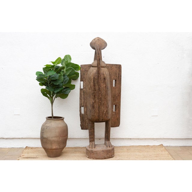 74" Tall Antique Senufo Bird With Open Wings For Sale - Image 11 of 12