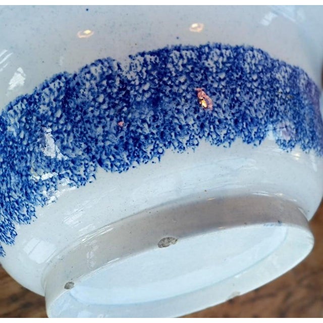 Pitcher measures - 8h x 8.5w Bowl measures - 13 diameter x 4 wide Minor flea bite size nicks to the base of the bowl....