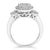 2020s 10K White Gold 1.0 Cttw Diamond Oval Cluster with Halo Vintage-Inspired Art Deco 3 Stone Style Statement Ring (G-H Color, SI1-SI2 Clarity), Size 7.5 For Sale - Image 5 of 8