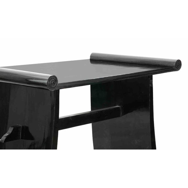 Wood Art Deco Black Wooden Lacquered Table, Italy, 1940s For Sale - Image 7 of 8