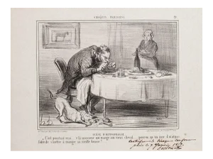 Honoré Daumier, Scêne D'Hippophagie, Lithograph, 1857