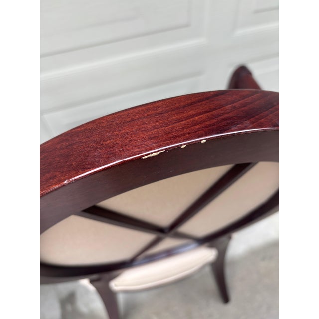 8 Barbara Barry Baker Klismos X Oval Dining Side Captains Chairs Neoclassical For Sale - Image 13 of 14