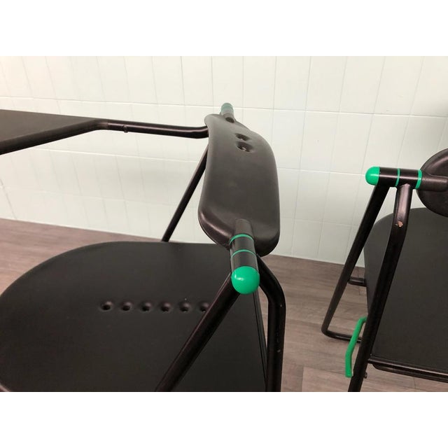 Vintage Italian Flap Chairs by Paolo Parigi, 1980s, Set of 3 For Sale - Image 17 of 18