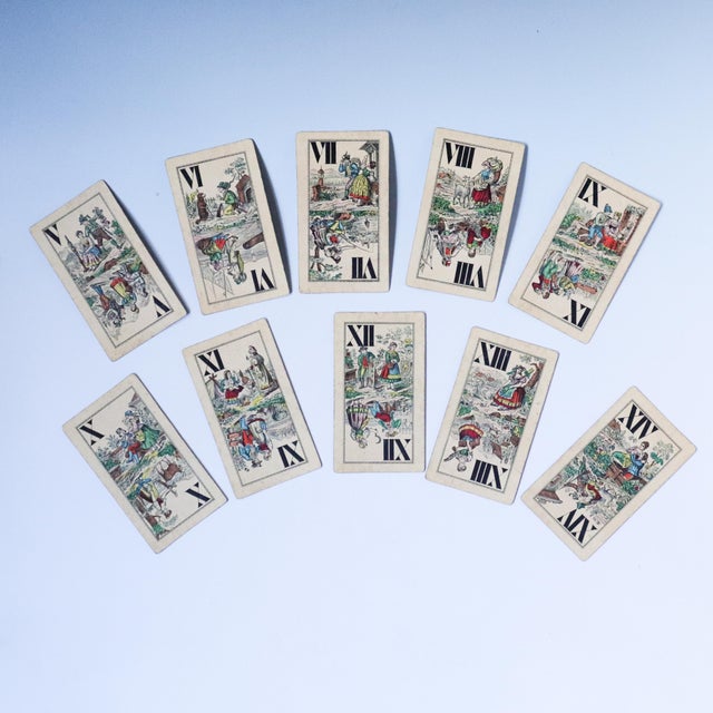 Antique Austrian Josef Glanz Industrie Und Glück Tarock Playing Cards, Vienna, Circa 1880s For Sale - Image 15 of 18