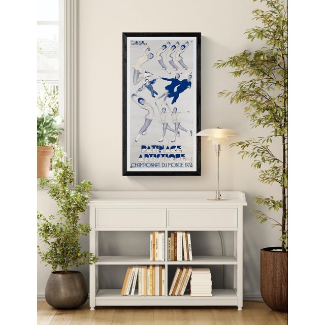 Championnat du monde patinage artistique – 1973 – original vintage silkscreen poster – winter sports figure skating –...