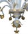 5 arms chandelier in murano glass venice early 20th century with gold highlights, small breaks and missing parts h 96 x 85...