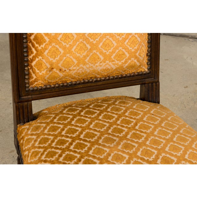 Set of Six Early 20th Century French Louis XVI Walnut Dining Chairs For Sale - Image 10 of 18