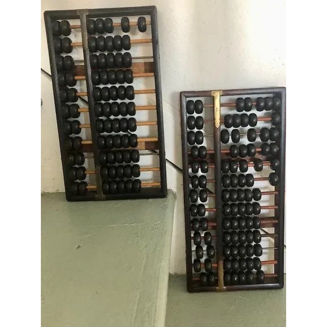 Tribal Two Vintage/Antique Abacus W/Brass Detail For Sale - Image 3 of 11