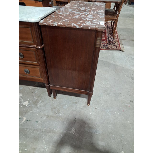 French Early 20th Century French Louis XVI Style Marble-Top Secrétaire À Abattant With Hidden Desk For Sale - Image 3 of 9