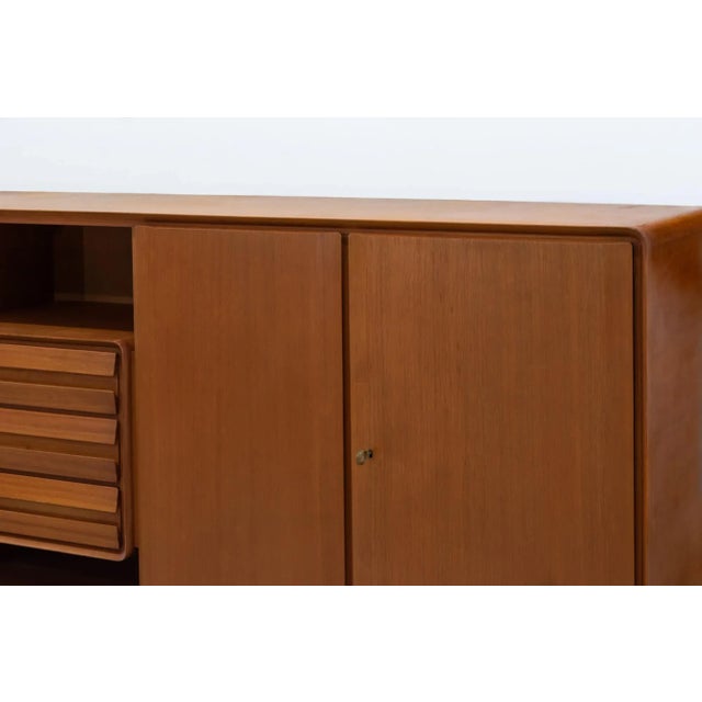 Brown Wooden Sideboard with Doors and Drawers from Galleria Mobili Darte, Italy, 1950s For Sale - Image 8 of 17