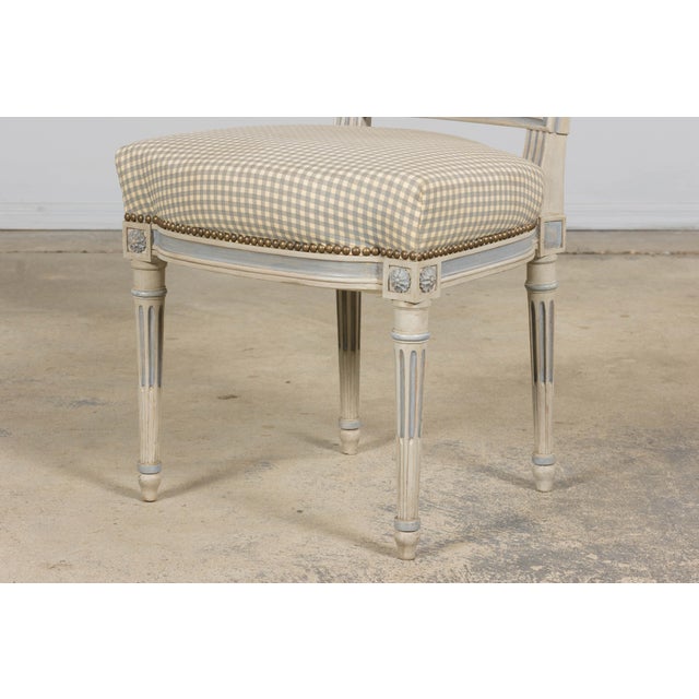 Set of Eight French Louis XVI Style Painted Dining Chairs, Early 20th C For Sale - Image 10 of 18