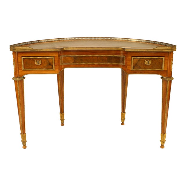 French Louis XVI Style Kingwood Demilune Desk | Chairish