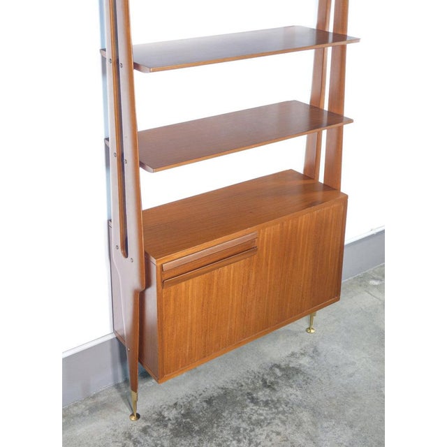 Wood Italian Floor-to-Ceiling Wooden Bookcase, 1970s For Sale - Image 7 of 18