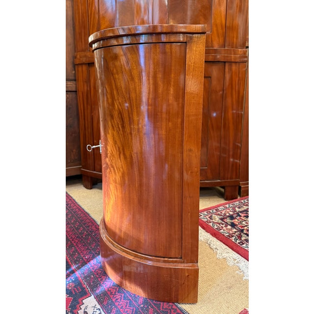 Brown Biedermeier Demi Lune Half-Cabinet For Sale - Image 8 of 16