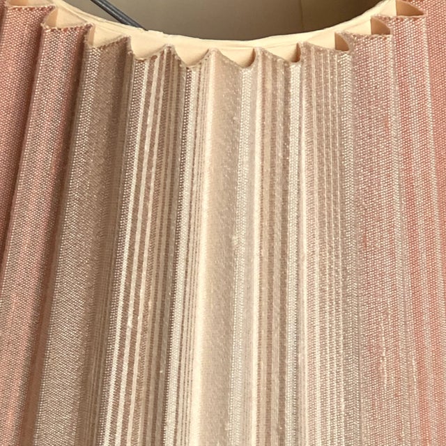 1960s Blended Stripe Knife Pleated Lamp Shade For Sale - Image 9 of 12