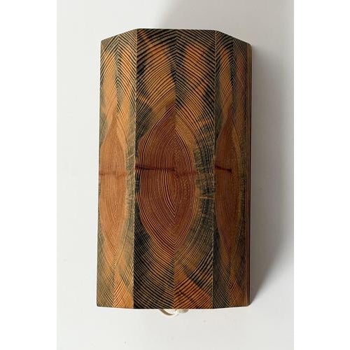 1980s Scandinavian Modern Pine Wall Sconce with Black Grain, Sweden, 1980s For Sale - Image 5 of 13