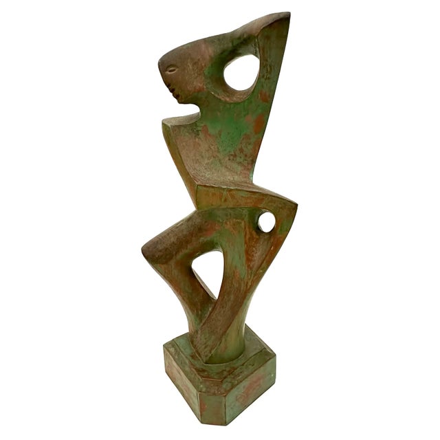 Mid-Century Modern Mid-Century Modern 1950s Figural Sculpture Signed For Sale - Image 3 of 7