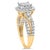 10K Yellow Gold 1.0 Cttw Diamond Composite Cushion-Shape Halo 3-Band-Look Engagement Ring (H-I Color, SI1-SI2 Clarity) - Size 6-1/2 For Sale - Image 4 of 7