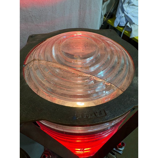 Brass Mid 20th Century Rare Wallace & Tiernan Marine / Pair of Maritime Navigation Lights Made Floor Lamps - Nautical Beach House Decor For Sale - Image 8 of 12