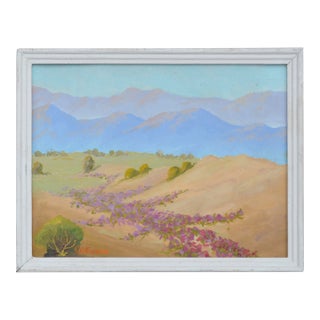 "Warmth of the Desert" - Mid-Century Desert Landscape With Wildflowers by Charles O. Fuson For Sale
