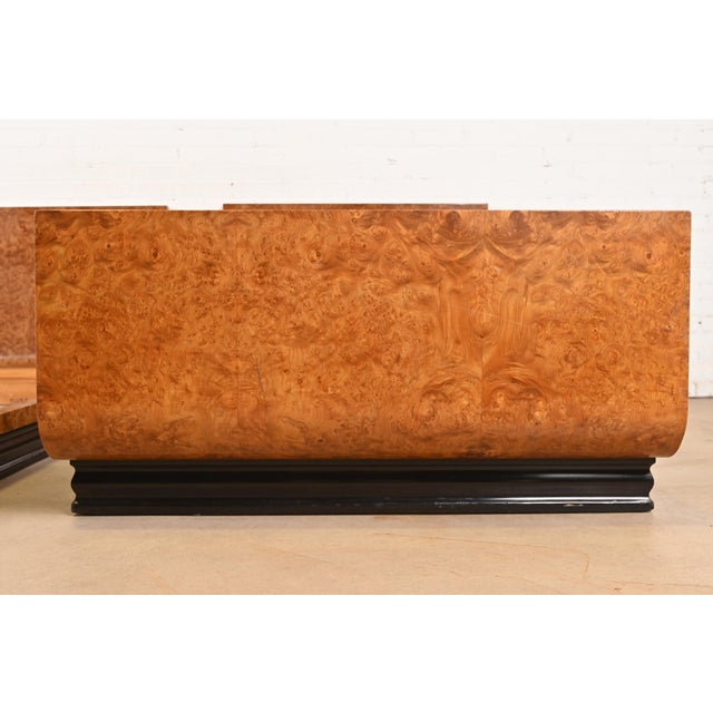 Émile-Jacques Ruhlmann Style French Art Deco Burl Wood Twin Size Beds, Pair For Sale - Image 9 of 10