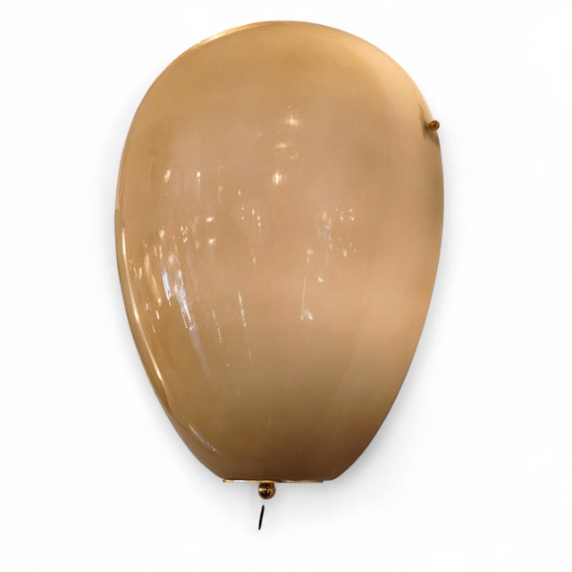 Mid-Century Modern Egg Wall Sconces in Smoked Murano Glass, 1960s, Set of 2 For Sale - Image 3 of 5