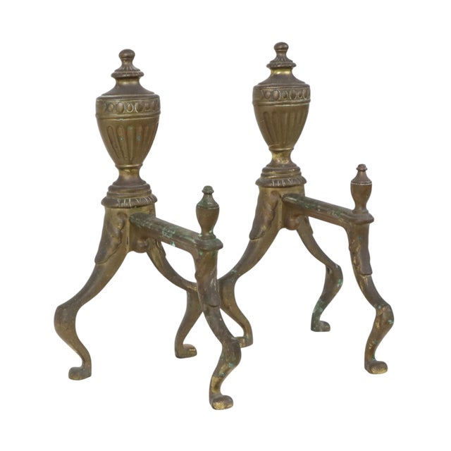 19th Century Antique British Victorian Brass Fire Dogs, 1880, Set of 2 For Sale - Image 5 of 18